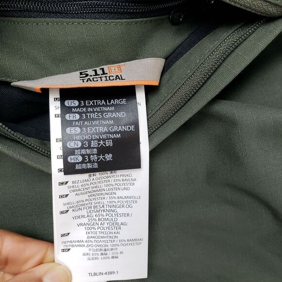 NWT 5.11 Tactical Revolver Reversible Jacket Mens 3XL TDU Green Gray Ripstop - Picture 4 of 16